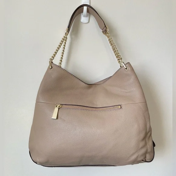New!⚡️NWT MICHAEL KORS Lillie Taupe Truffle Pebbled Leather Shoulder Bag - Picture 4 of 16